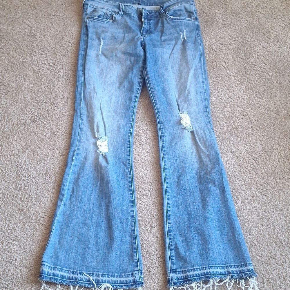Kut from the Kloth Light Blue Distressed Flare Jeans